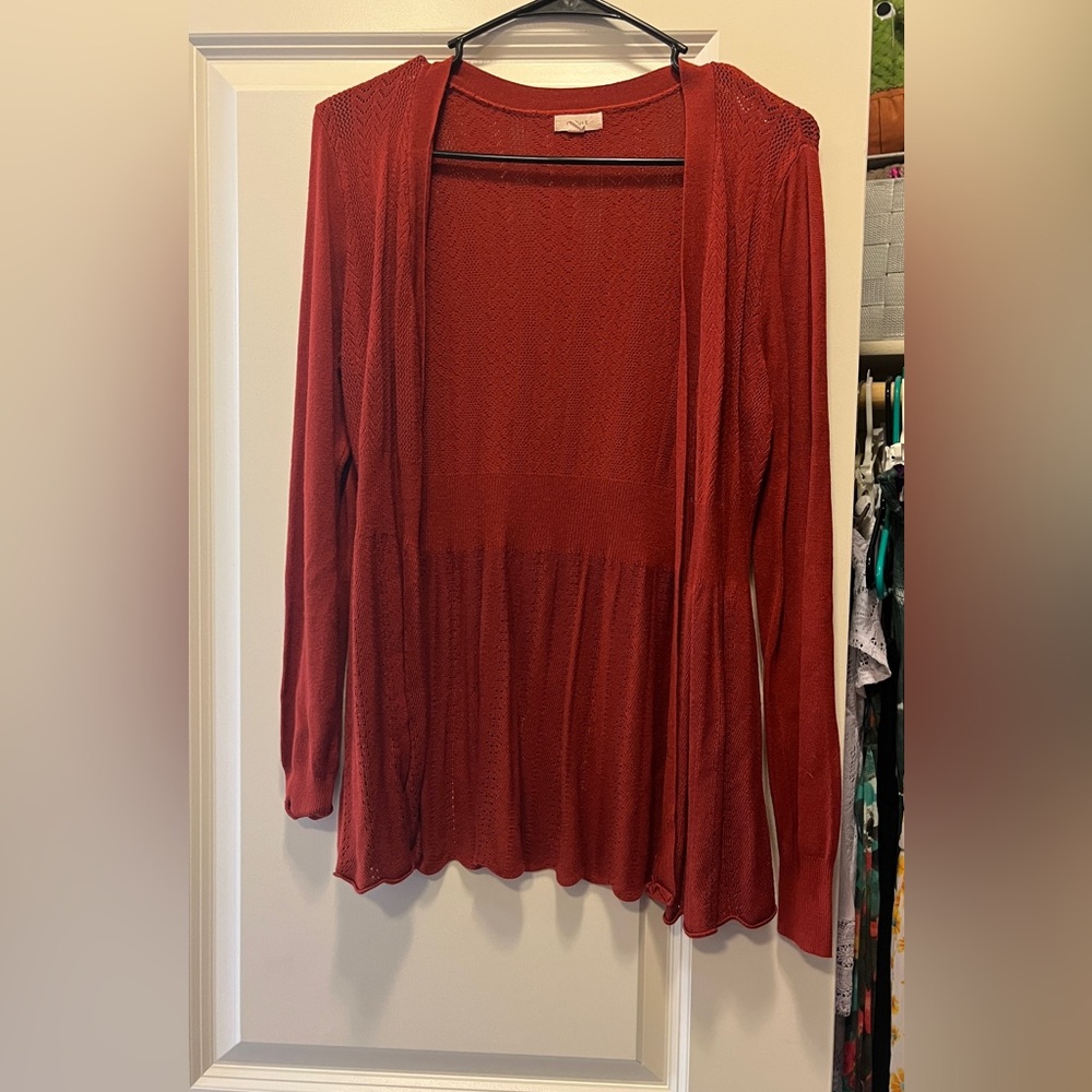 Red Long Sleeve Cardigan